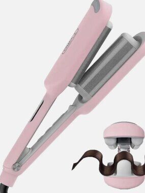 TYMO ROVY Wave Curling Iron Pink 3-Barrel Hair Waver Compact Open Box